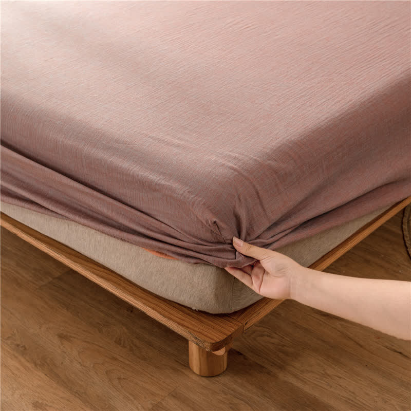 Ownkoti Solid Color Cotton Gauze Fitted Sheet