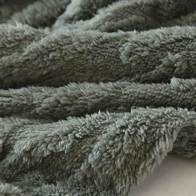 Ownkoti Retro Embroidery Soft Fleece Pajama Set