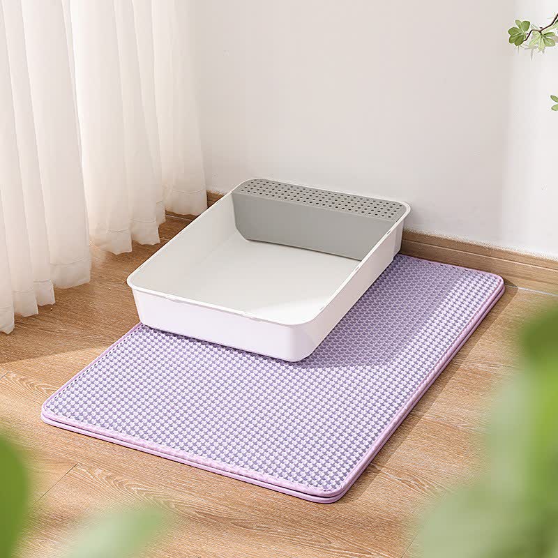 Ownkoti Solid Color Waterproof Cat Litter Mat