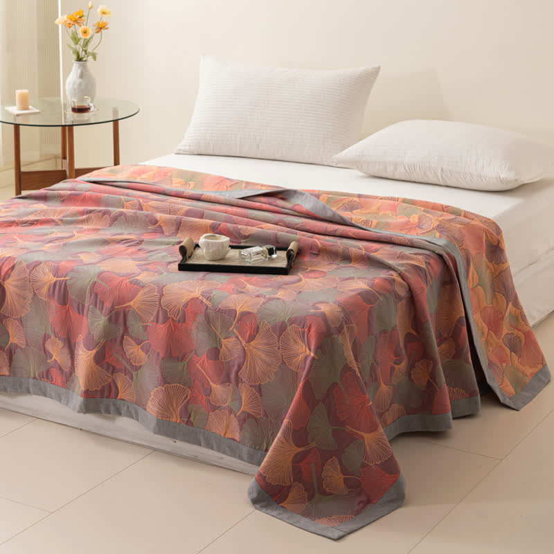 Ownkoti Cotton Gauze Ginkgo Leaf Bedding Set(3PCS) - image 1
