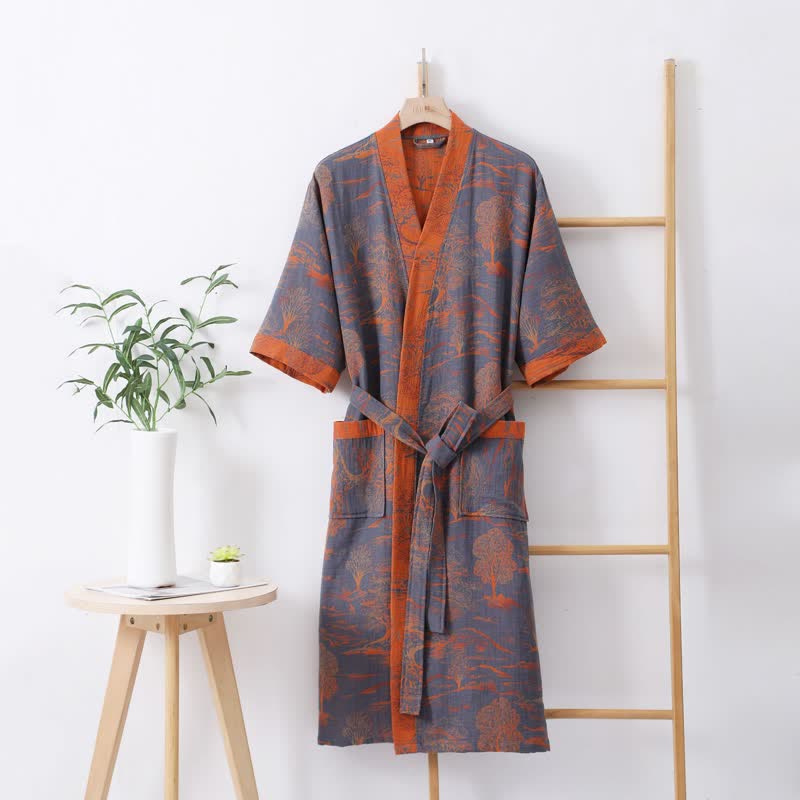 Ownkoti Cotton Gauze Natural Style Lightweight Robe – ownkoti