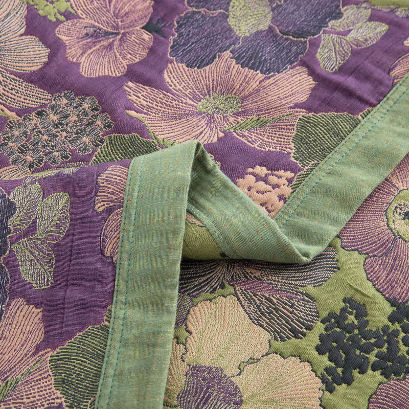 Ownkoti Reversible Blossom Floral Cotton Gauze Quilt