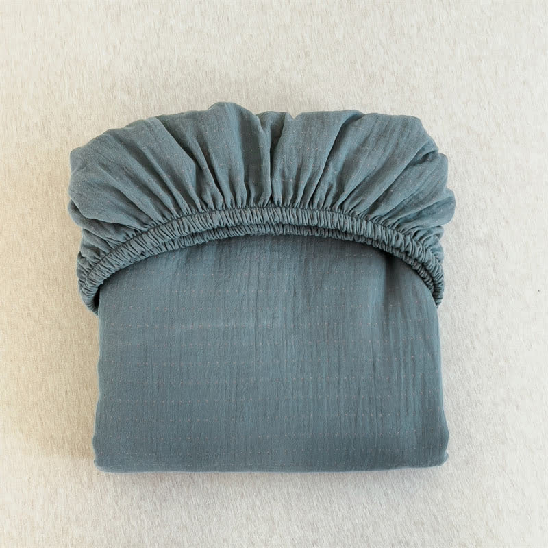 Ownkoti Cotton Gauze Solid Color Fitted Sheet - image 8