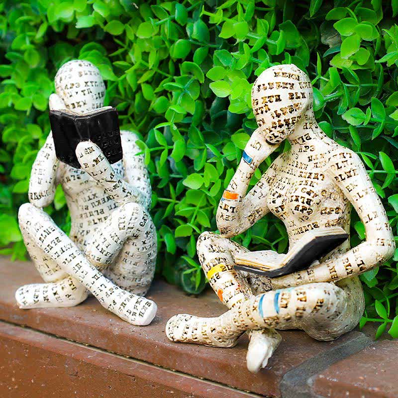 Ownkoti Reading Woman Thinker Statue Bookshelf Decoration