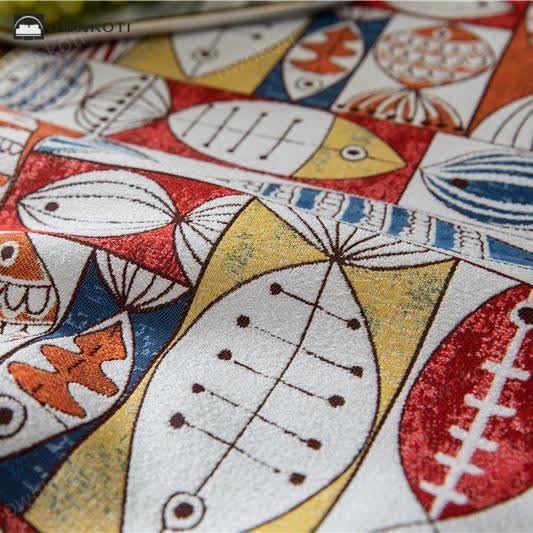 Ownkoti Fish Chenille Tassel Decorative Table Runner