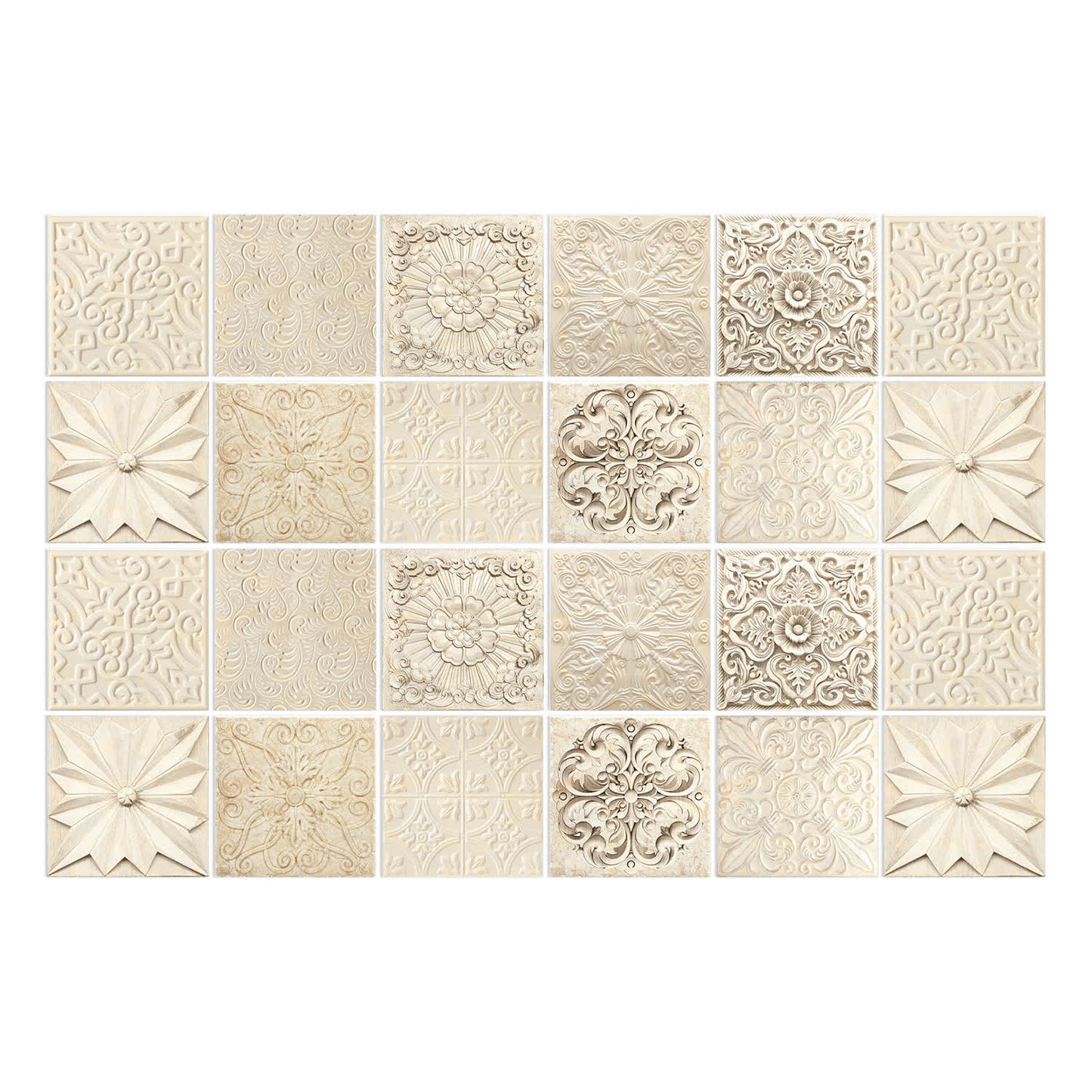 Ownkoti Waterproof Oil Proof Removable Wall Sticker (24PCS)