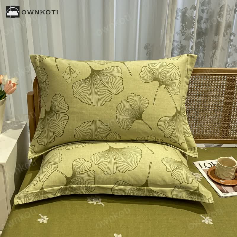 Ownkoti Brushed Cotton Ginkgo Leaf Bedding