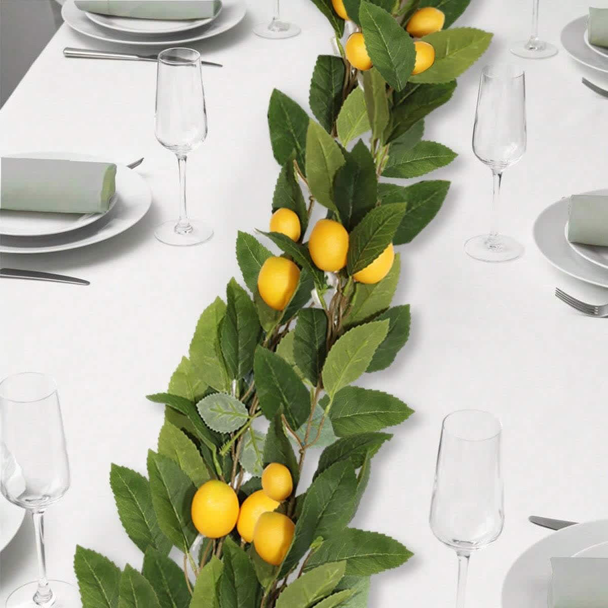Ownkoti Farmhouse Artificial Lush Greenery Lemon Garland - image 5