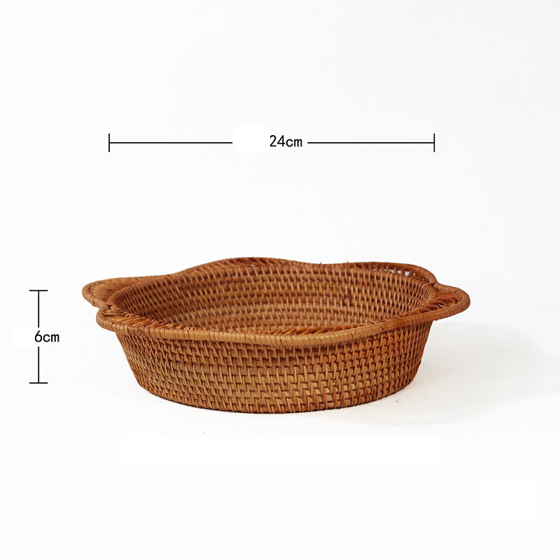 Rattan Woven Fruit Bread Storage Basket - Woven Rattan - 1PCS - 9.45" W x 9.45" L x 2.36"H - image 11