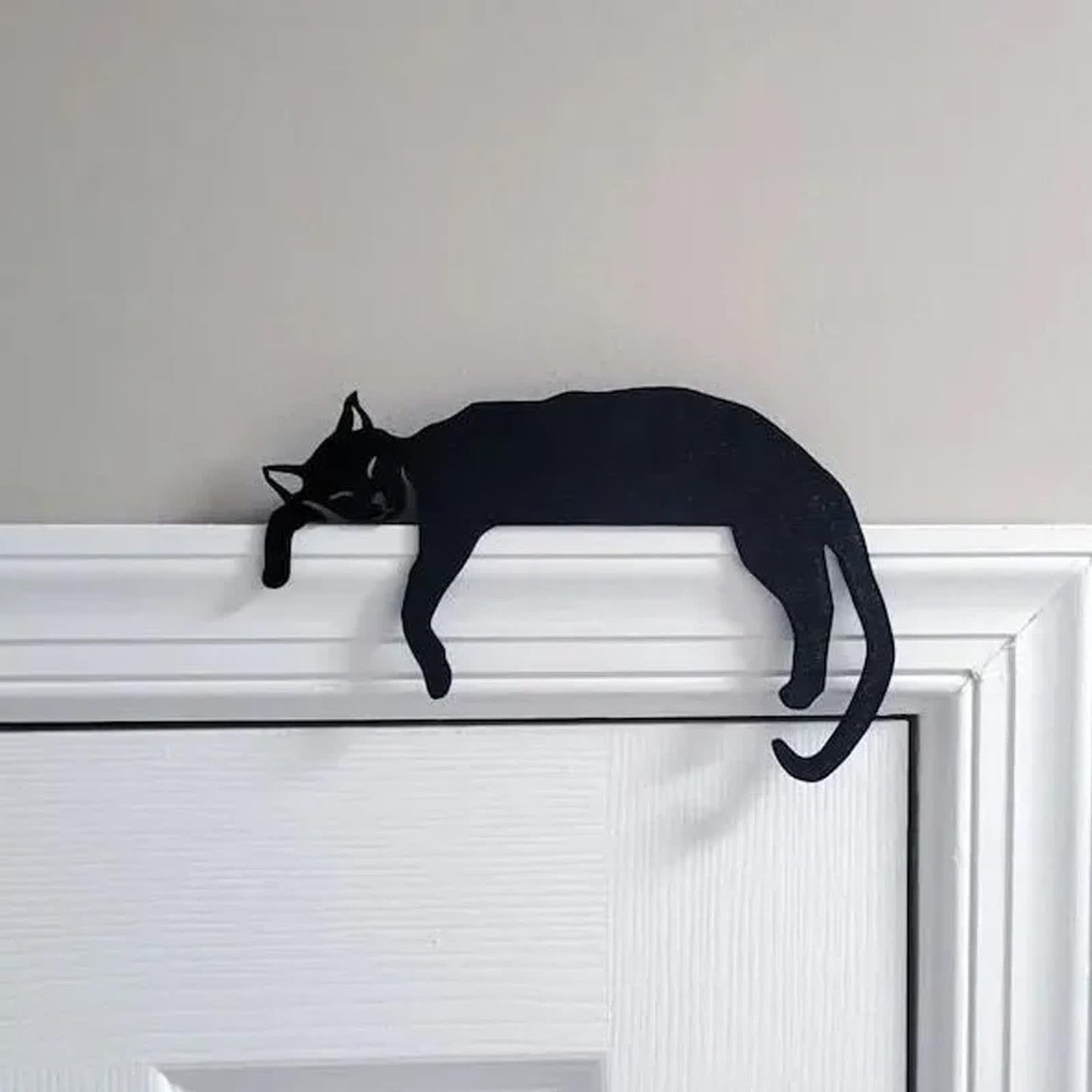 Ownkoti Metal Adorable Cat Home Decor Door Topper - Sleeping Cat - 1PC - image 1