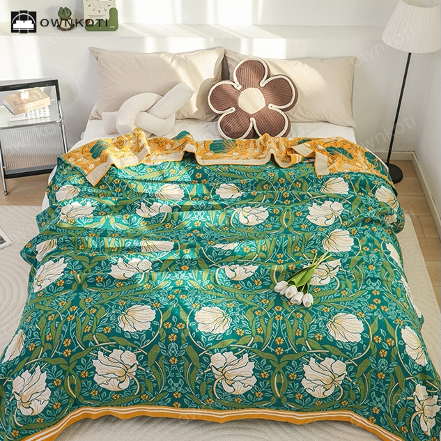 Ownkoti Pure Cotton Elegant Pastoral Soft Blanket