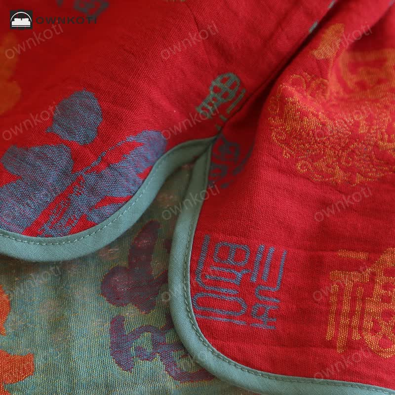 Ownkoti V-neckline Vintage Cotton Gauze Nightwear Set