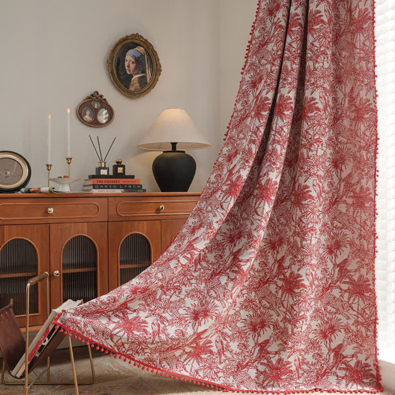 Ownkoti Jacquard Floral Semi-Blackout Curtain - image 0