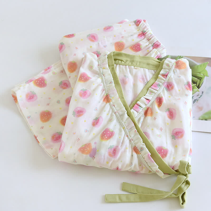 Rural Strawberry Pure Cotton Nightwear Set - image 1