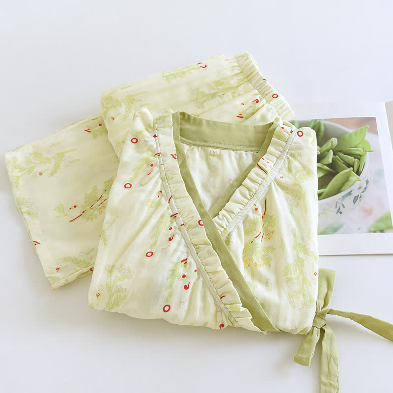 Ownkoti Rural Slanted Collar Cotton Nightwear Set - image 1