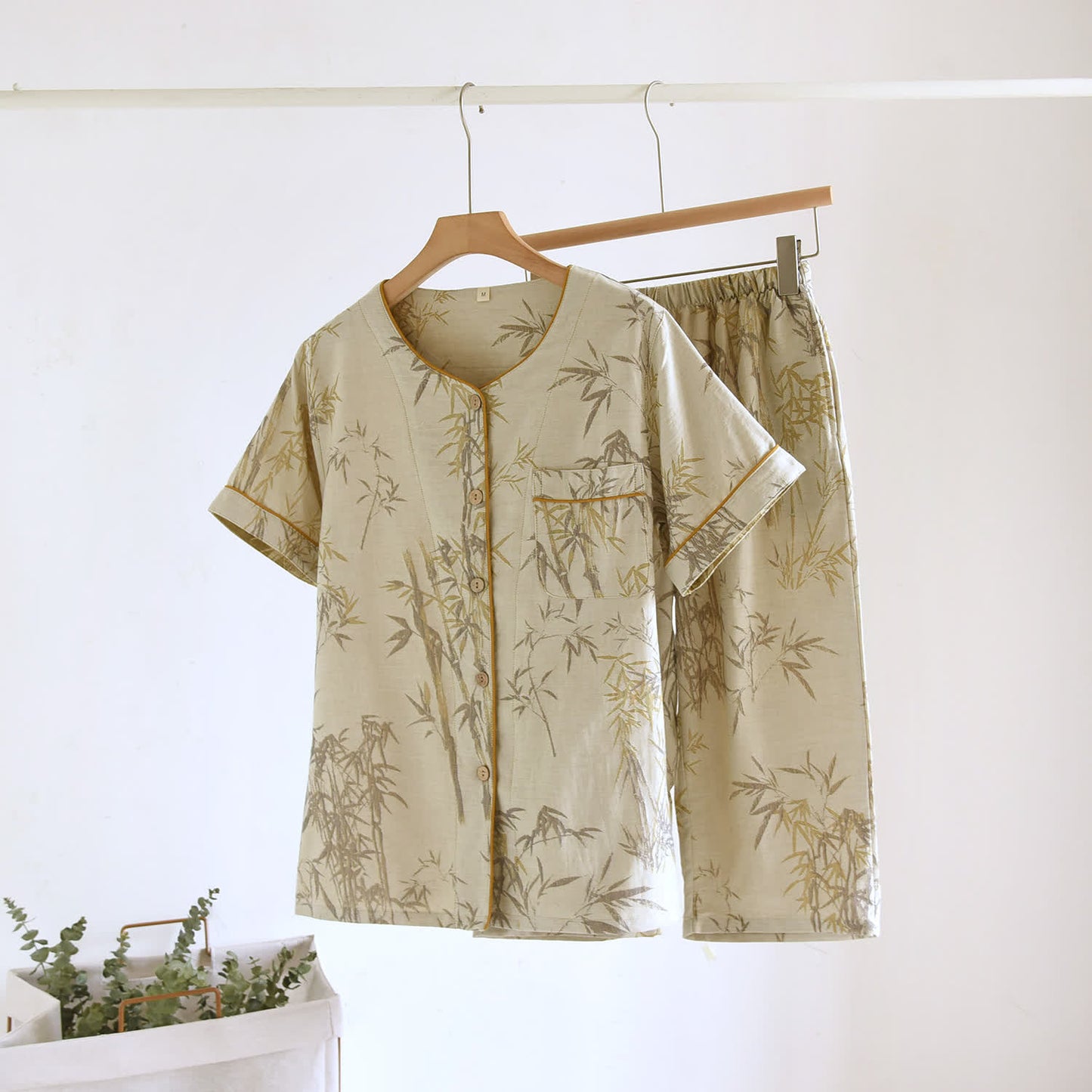 Ownkoti Rural Bamboo Cardigan Pure Cotton Pajama Set