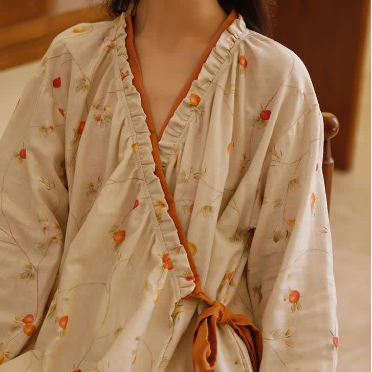 Ownkoti Cotton Gauze Rural Pomegranate Nightdress