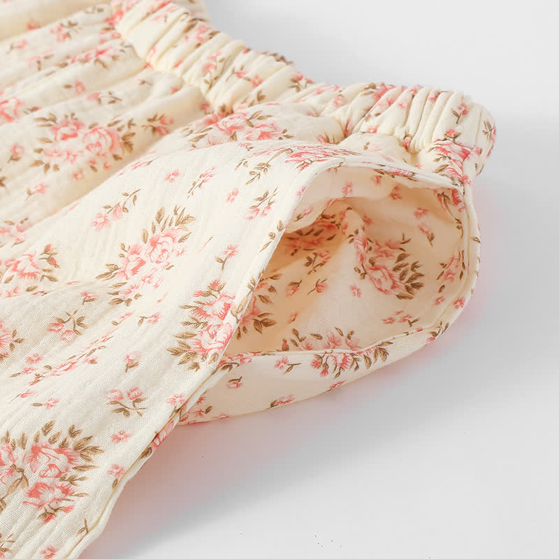 Ownkoti Cotton Double Gauze Floral Long Sleeve Loungewear Set