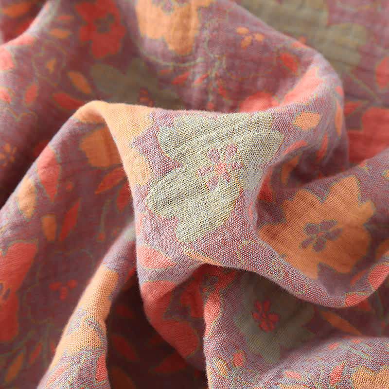 Ownkoti Retro Floral Cotton Gauze Cardigan Pajama Set - image 7