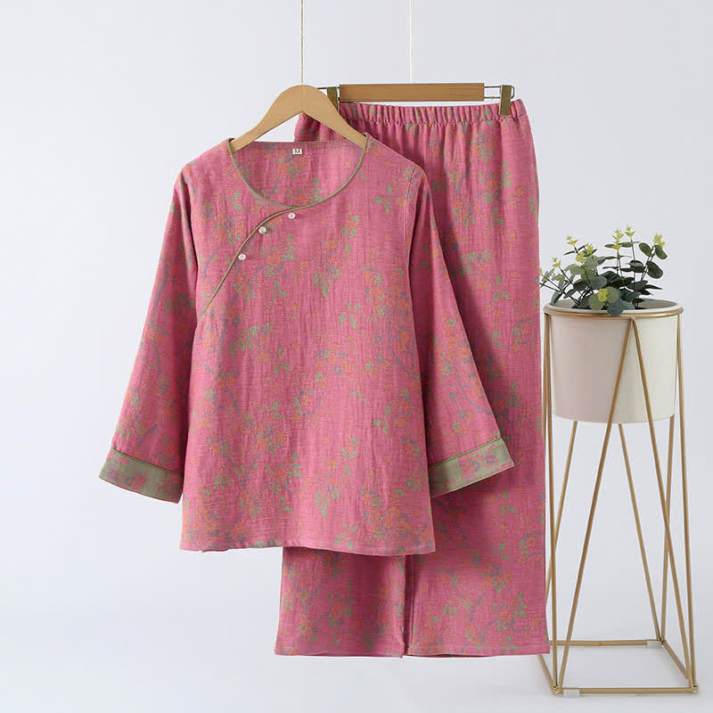 Ownkoti Jacquard Vintage Pure Cotton Loungewear Set