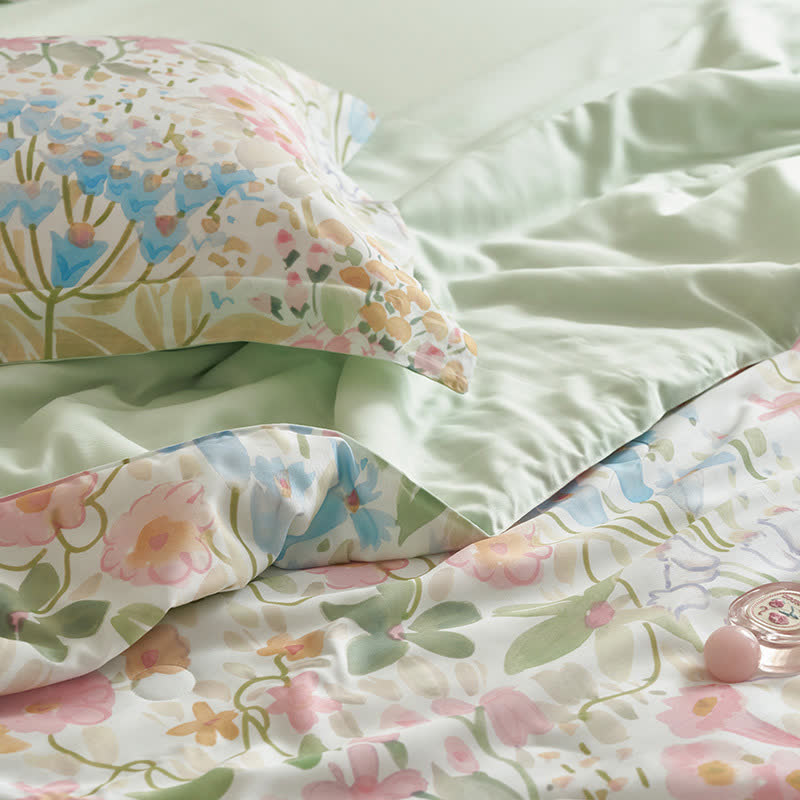 Elegant Floral Summer Bedding Set(4pcs) - image 4