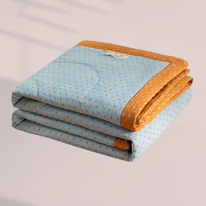 Ownkoti Polka Dot Print Double-layer Cotton Summer Quilt