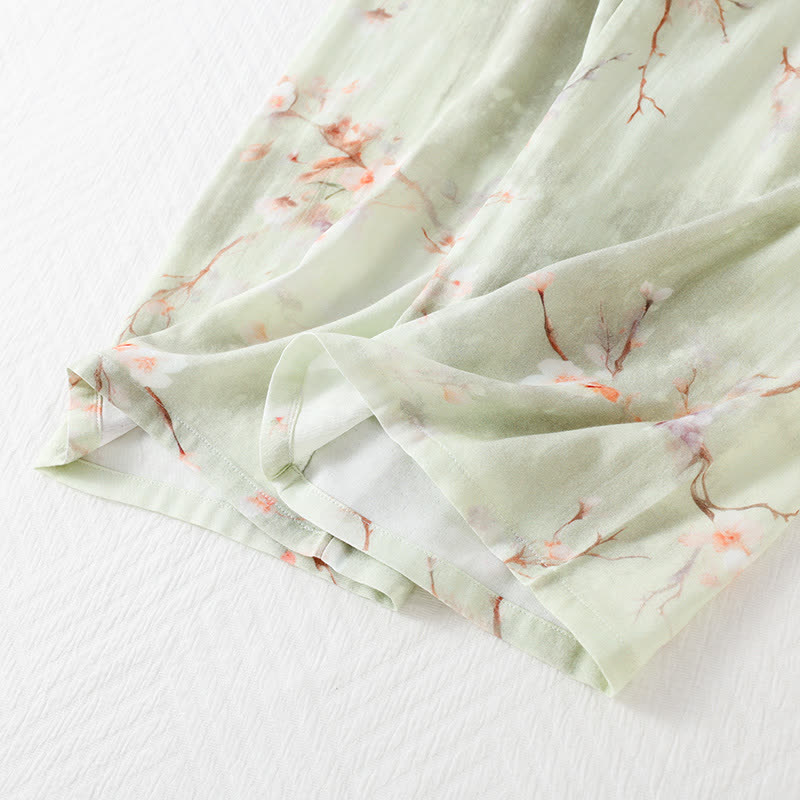 Ownkoti Plum Blossom Bamboo Fiber Pajama Set