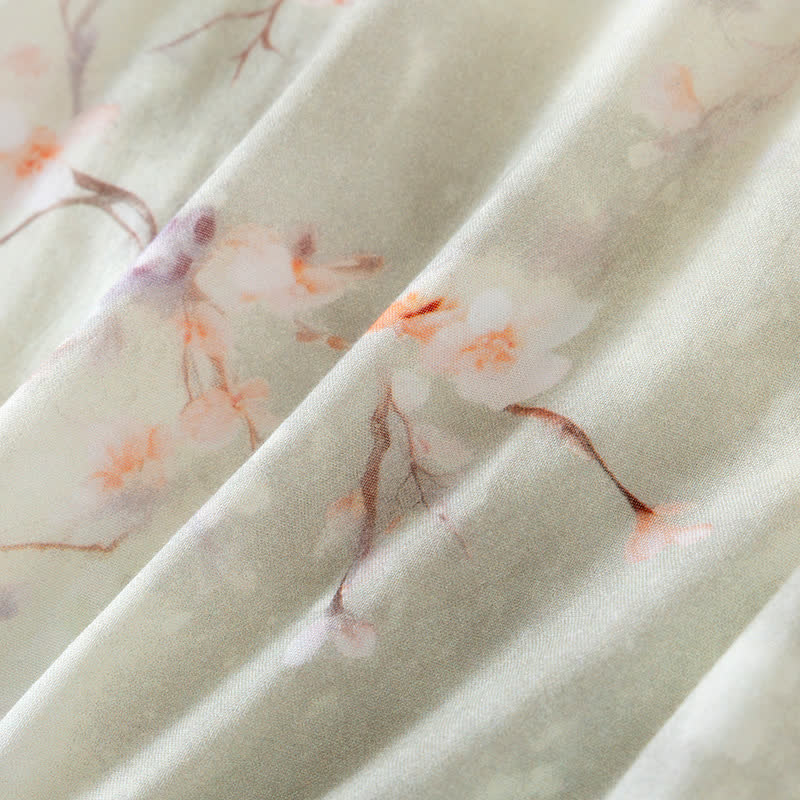 Ownkoti Plum Blossom Cotton Round Neck Nightdress