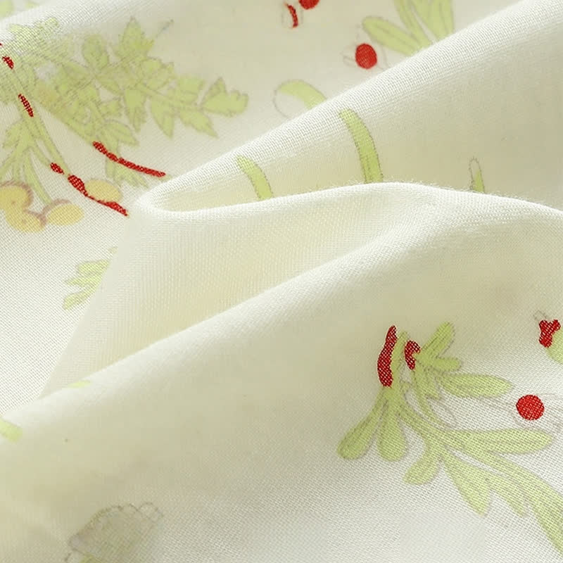 Ownkoti Cotton Gauze Pastoral Kimono Nightdress