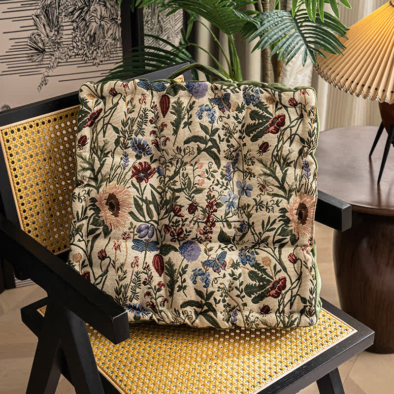 Ownkoti Jacquard Floral Soft Seating Cushion