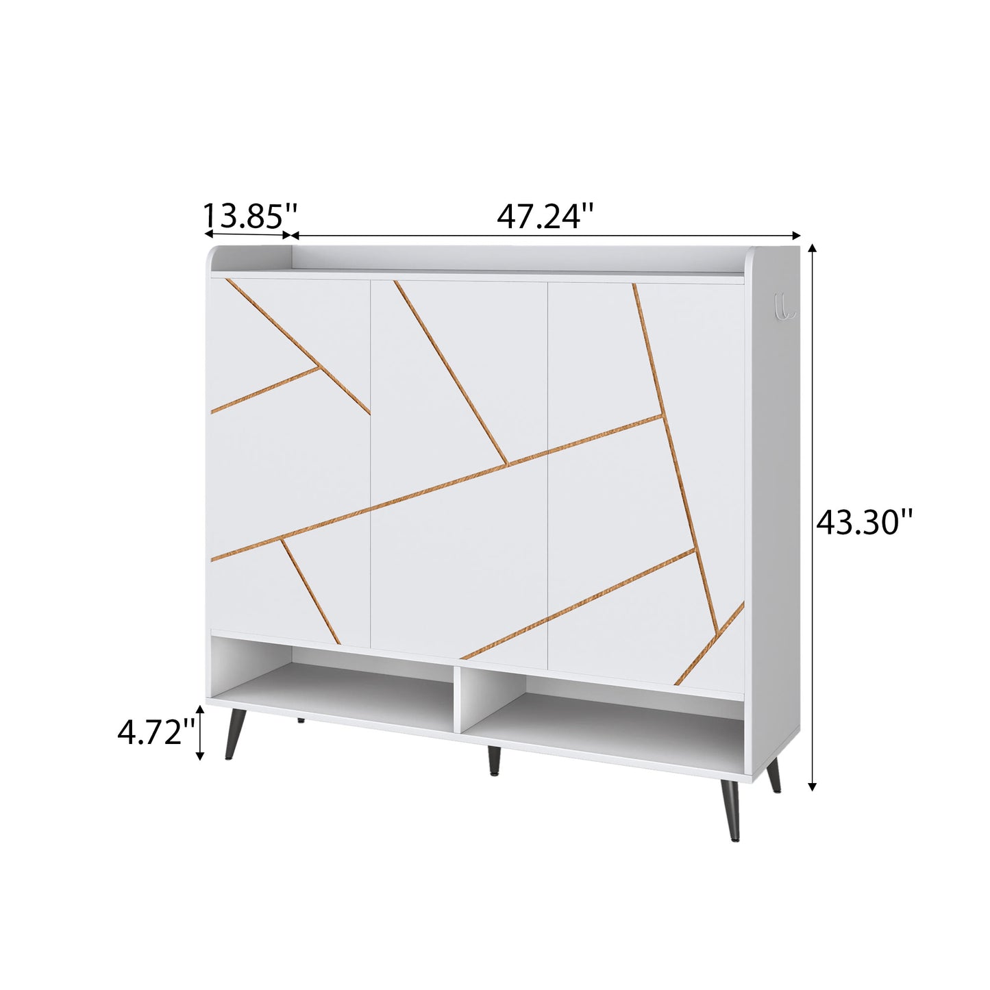 Ownkoti White 43.30" Tall Shoes Storage Cabinet