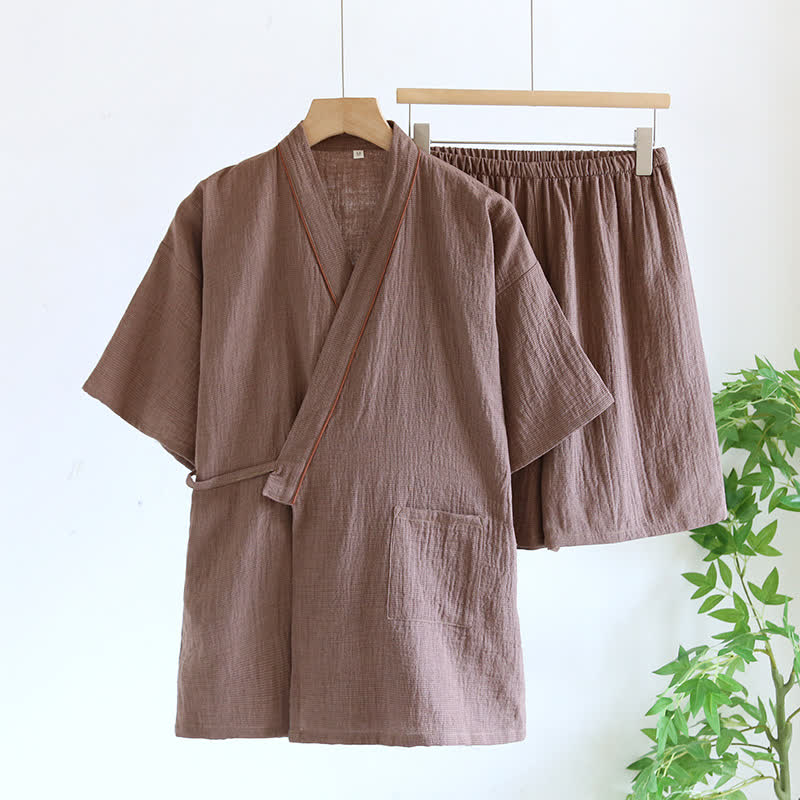 Ownkoti Unisex Cotton Gauze Kimono Pajama Set - image 15