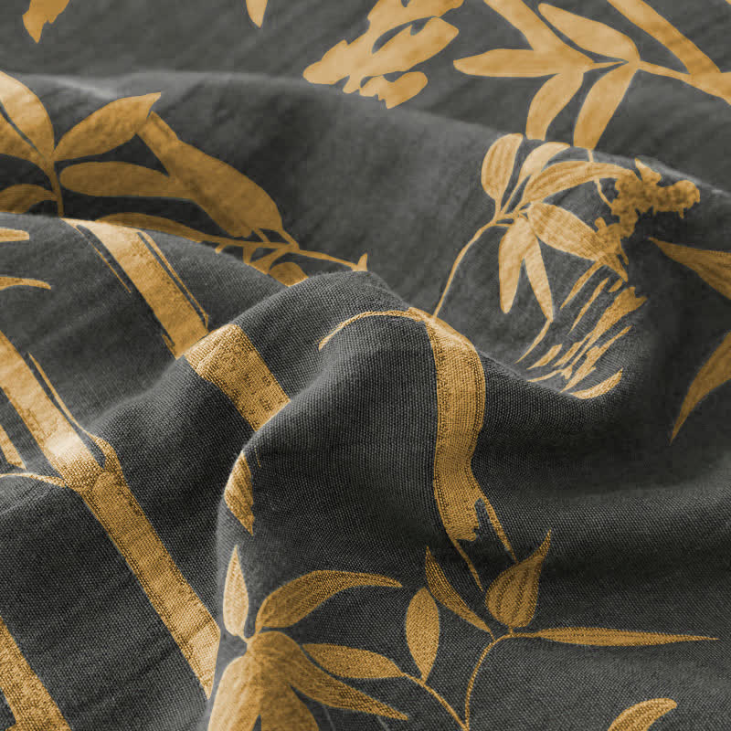 Ownkoti Bamboo Print Cotton Gauze Yarn-dyed Reversible Coverlet - image 6