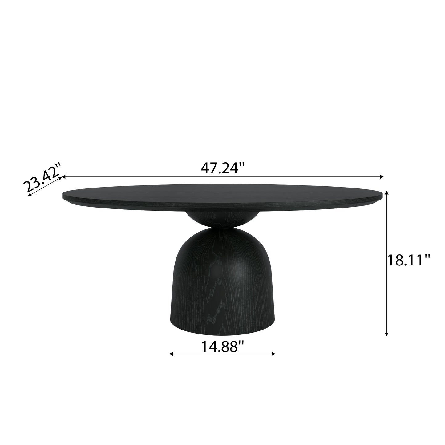 Ownkoti Farmhouse Round Coffee Table Solid Wood Side Table Living Room