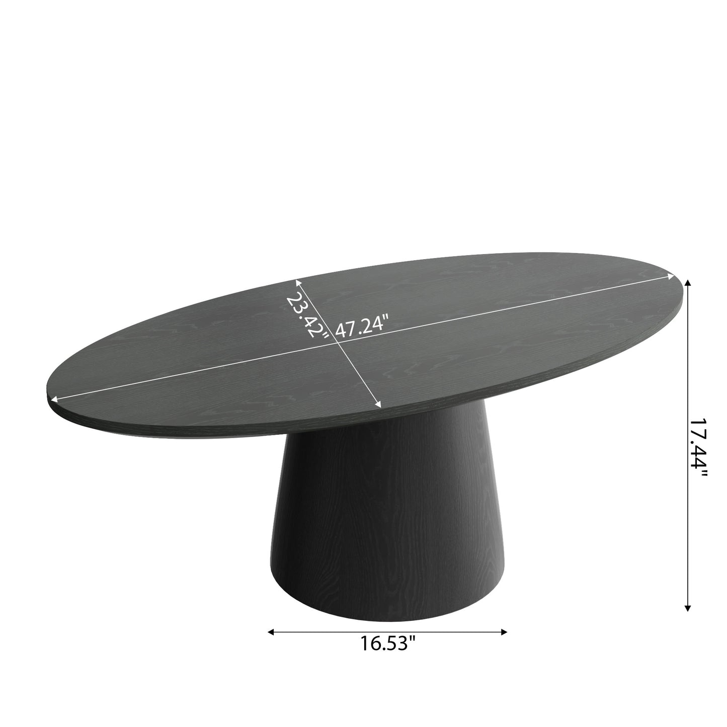 Ownkoti Mid-century Round Solid Wood Pedestal Coffee Table