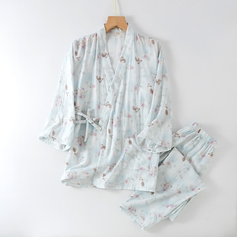 Ownkoti Bamboo Rabbit Cotton Gauze Japanese Pajamas