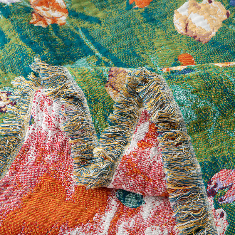 Ownkoti Artistic Rose Cotton Gauze Reversible Quilt