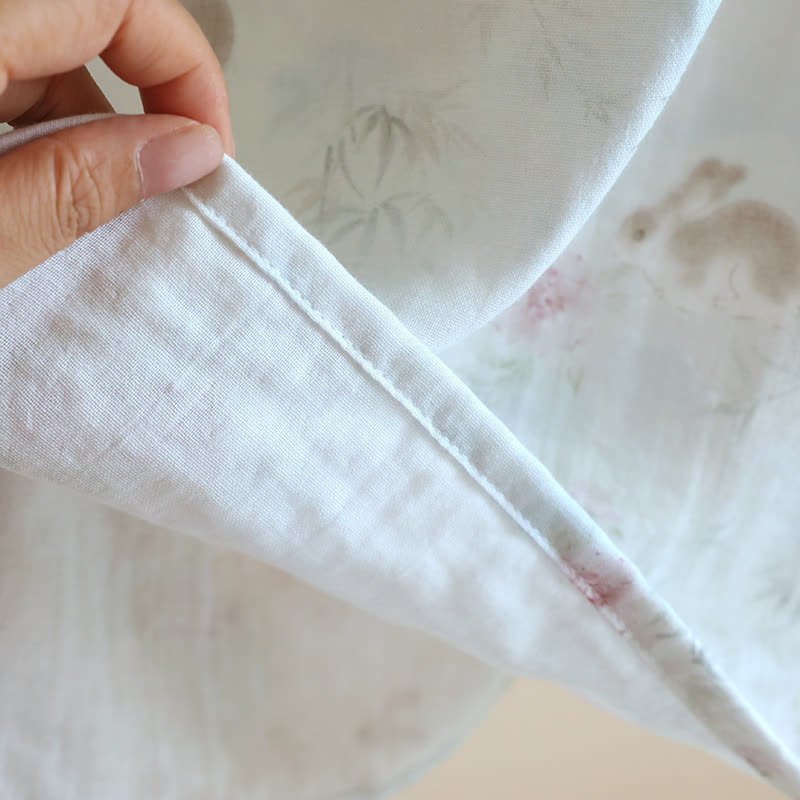 Ownkoti Oriental Rabbit Bamboo Cotton Gauze Nightdress