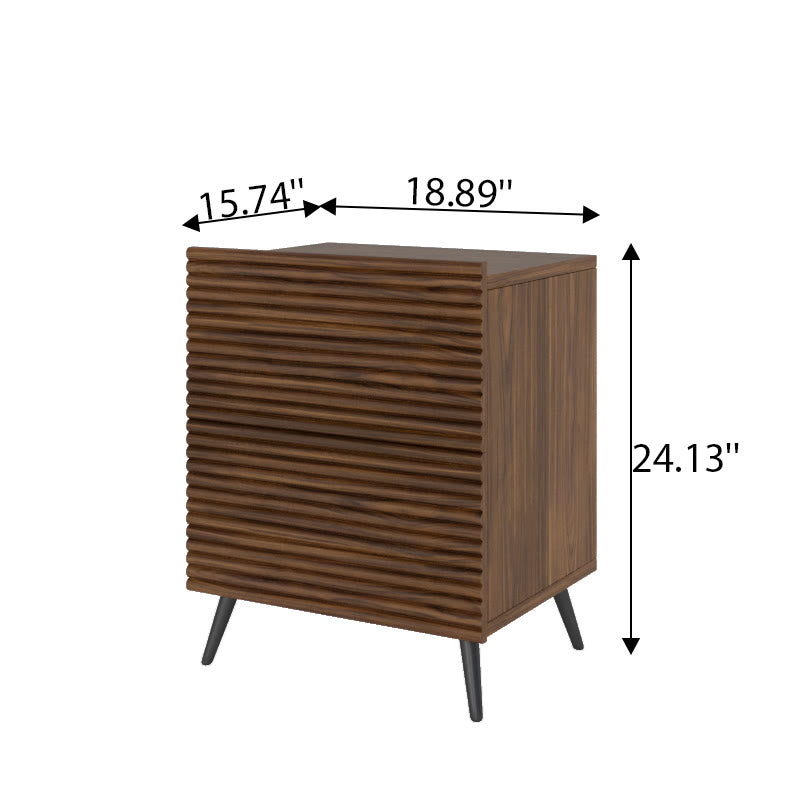 Striped Pattern Wood Nightstand Two-piece Set - image 9
