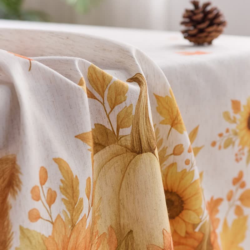 Sunflower Pumpkin Harvest Waterproof Tablecloth - image 7