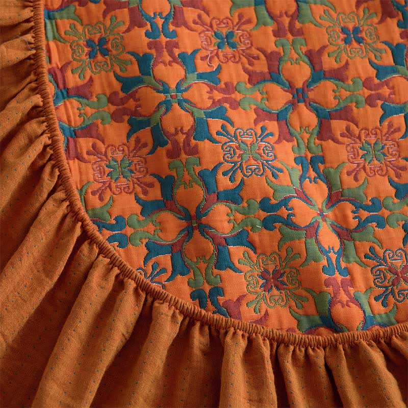 Retro Geometric Pattern Cotton Fitted Sheet - image 9