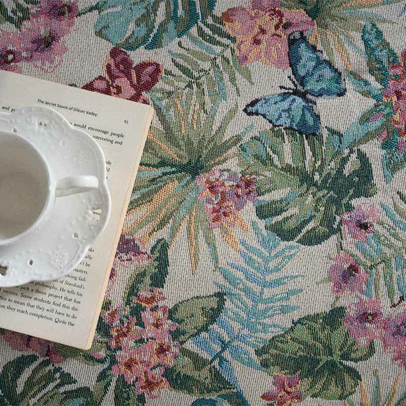 Tropical Monstera Butterfly Sofa Throw Blanket - image 7