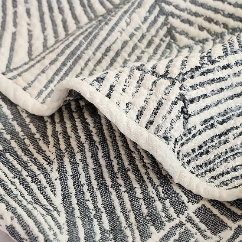 Modern Striped Muslin Cotton Gauze Quilt - image 6