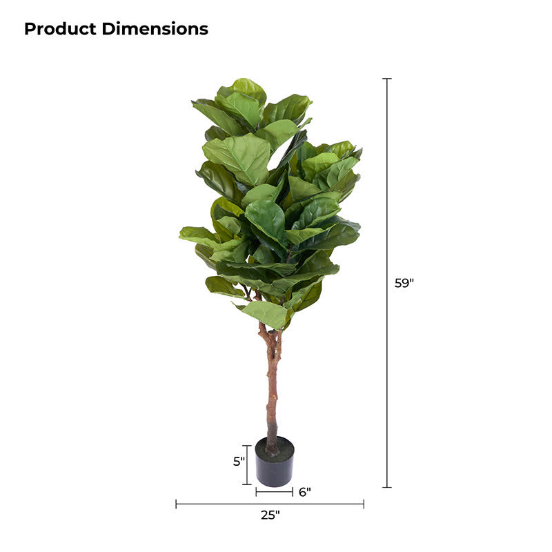 Ownkoti Faux Fiddle Leaf Fig Tree Home Decoration - 59"H - image 11