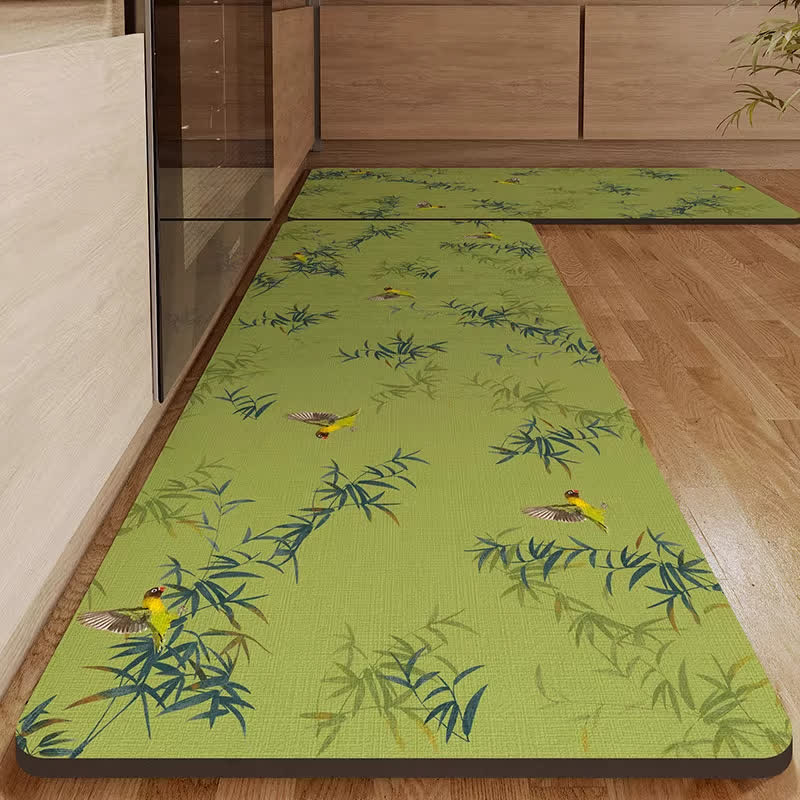 Bamboo Bird Water-absorbent Kitchen Entryway Rug - image 2