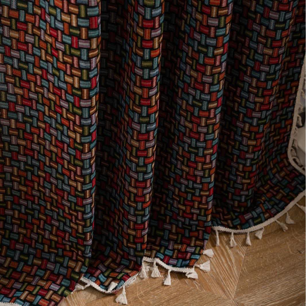 Colorful Geometric Knot Jacquard Curtains - image 5