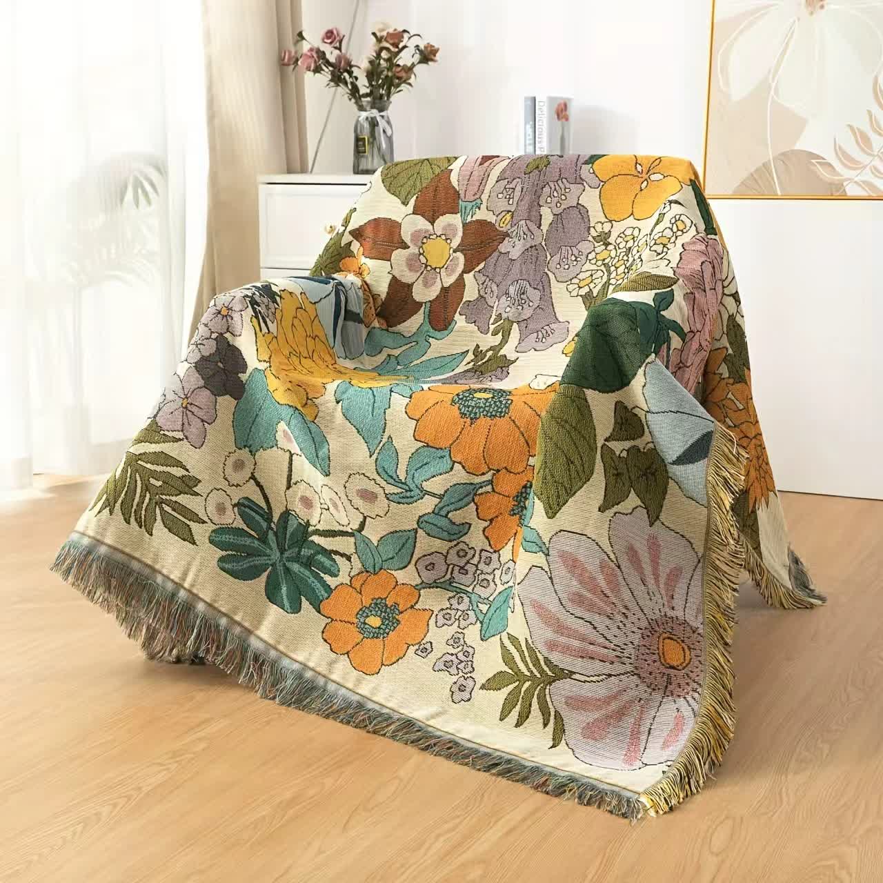 Abundant Flower Sofa Throw Blanket - image 1