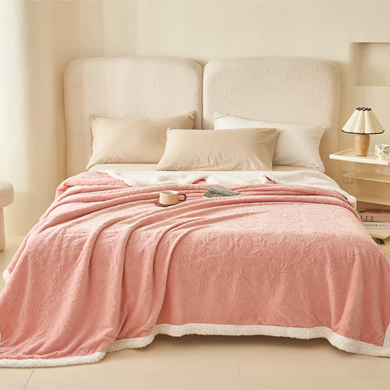 Floral Texture Jacquard Warm Throw Blanket - image 9