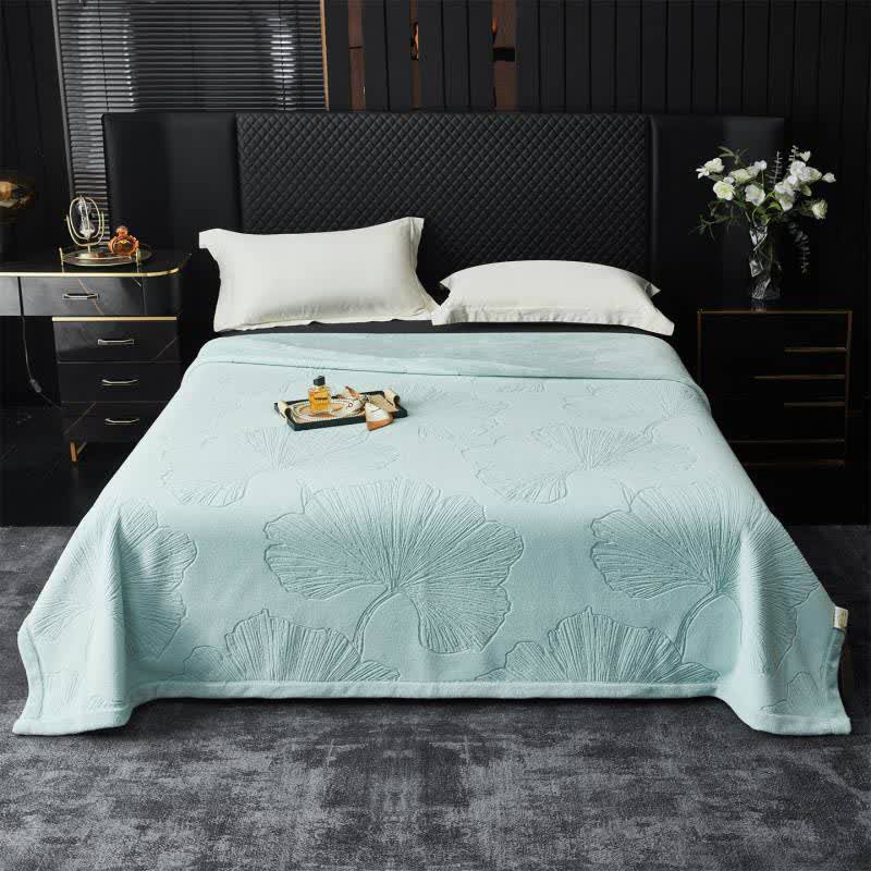 Ginkgo Leaf Textured Throw Blanket - Light Green - Queen - image 13