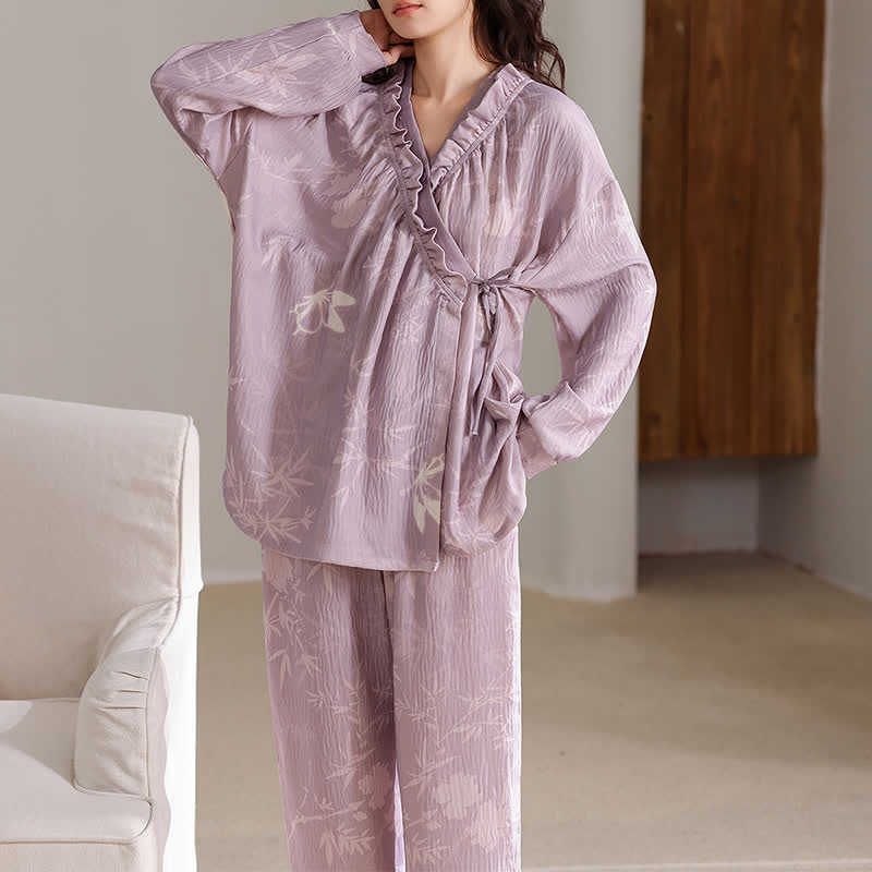 Ownkoti Butterfly Bamboo Kimono Loungewear Set
